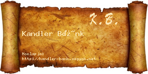 Kandler Bánk névjegykártya
